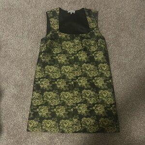 GANNI green floral dress